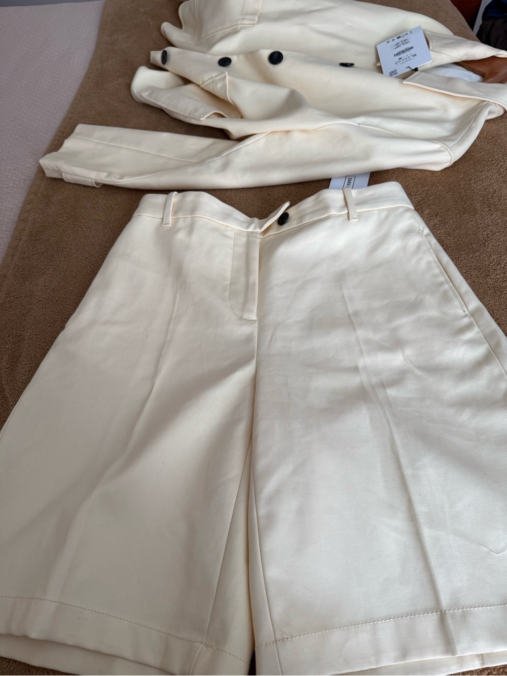 ZARA butter Yellow cotton Short Trench Coat/ shorts set SZ XL/ L NWTsell the set - Picture 7 of 12
